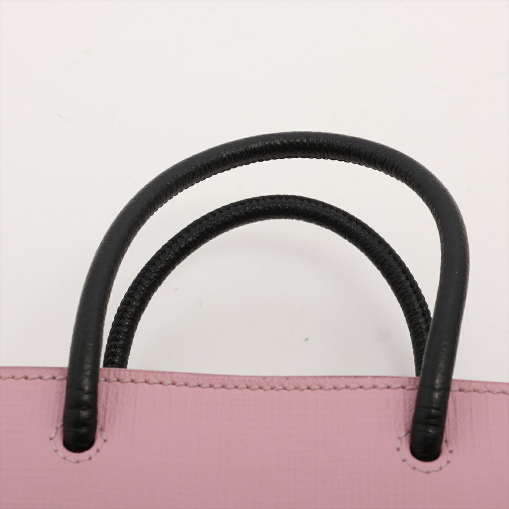 Balenciaga XXS Shopping Tote Leather Handbag Pink Black - Picture 6 of 8